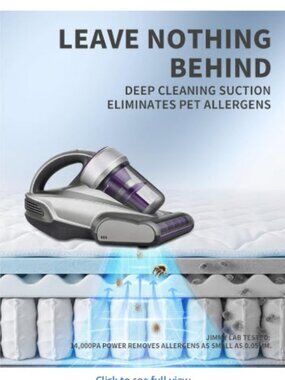 Jimmy Mattress Vacuum Cleaner, Anti-allergen Bed Vacuum Cleaner with UV-C Light